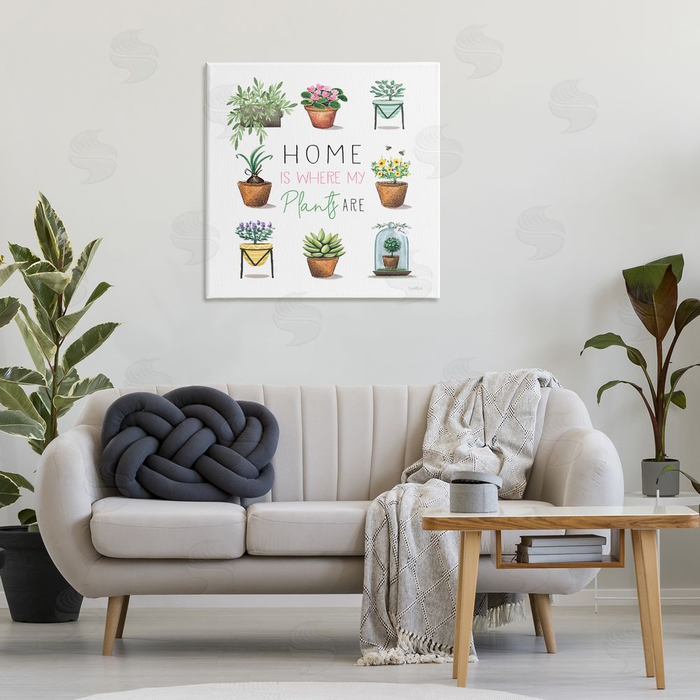 Elizabeth Tyndall Home Where Plants Are Canvas Wall Art Print in Room