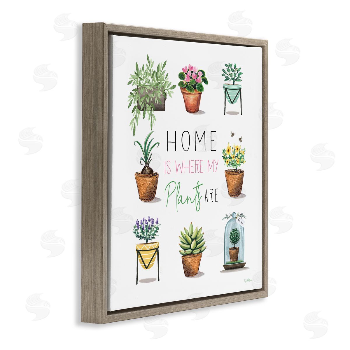 Elizabeth Tyndall Home Where Plants Are Brown Floating Frame Canvas Wall Art Print