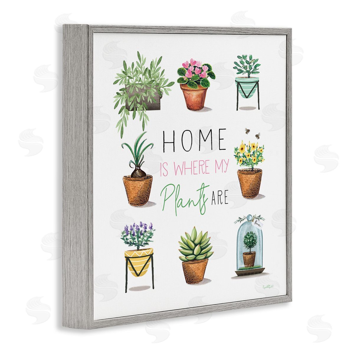 Elizabeth Tyndall Home Where Plants Are Gray Framed Giclee Wall Art Print