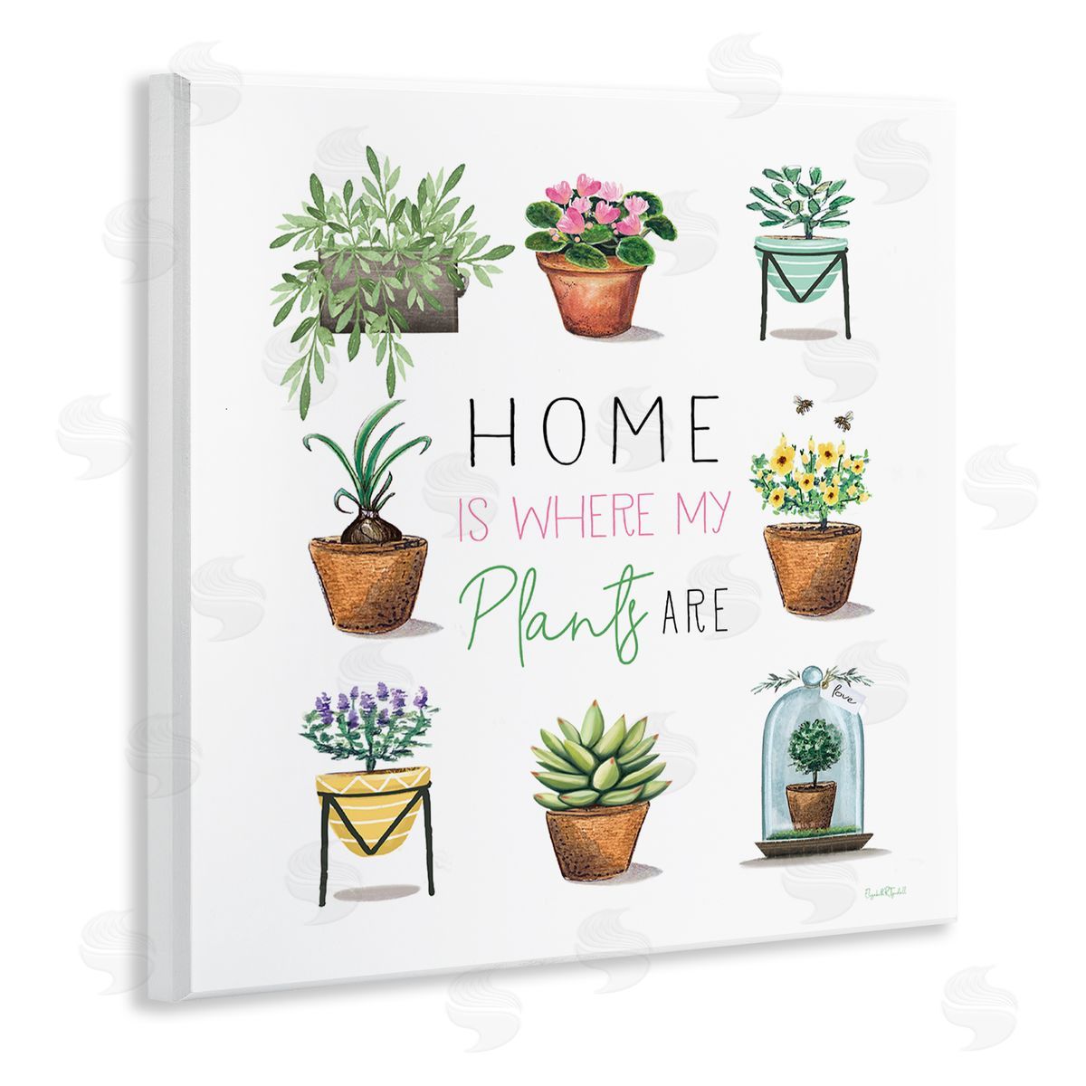 Elizabeth Tyndall Home Where Plants Are Wooden Wall Plaque Art Print