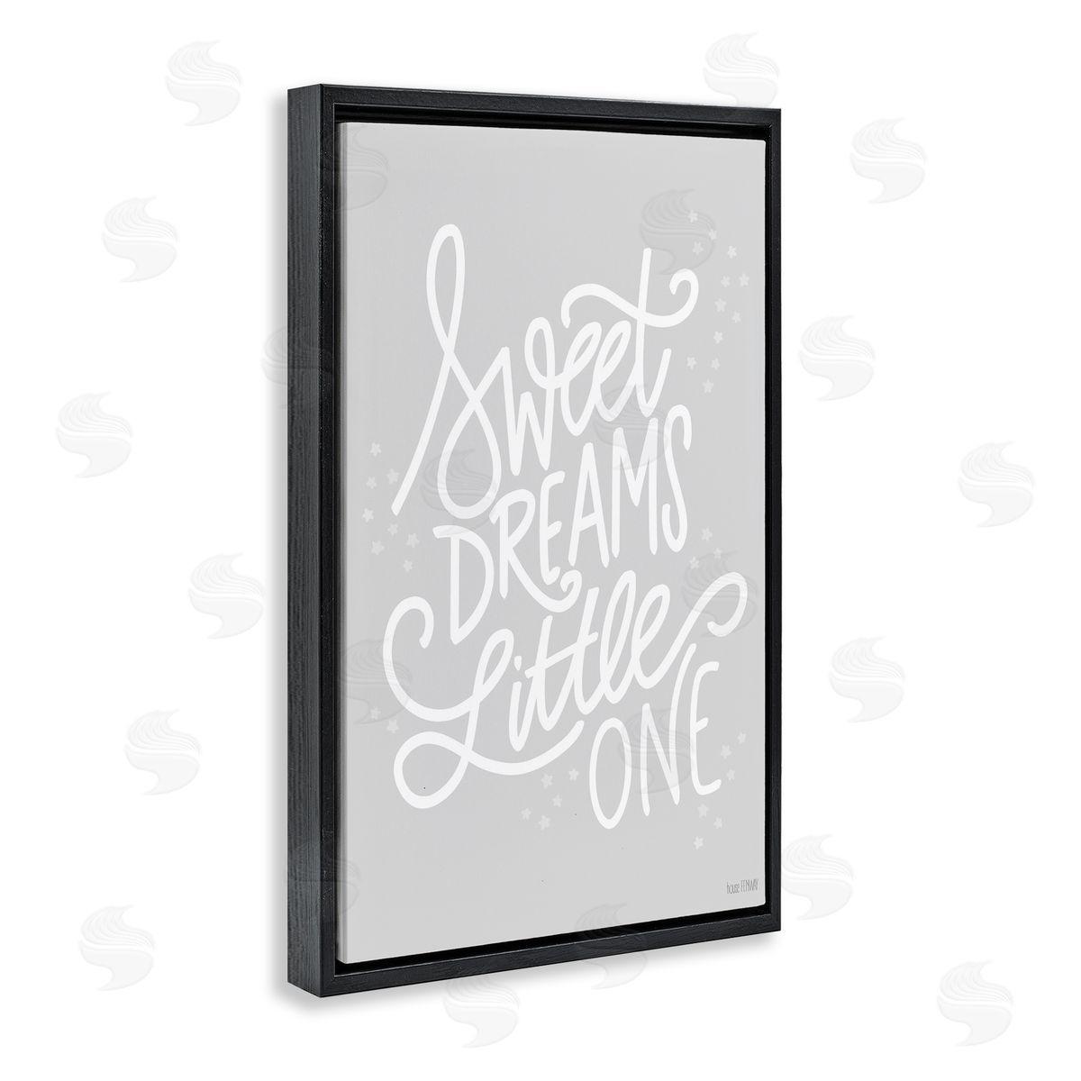 Sweet Dreams Little One Black Floating Frame Canvas Wall Art, Home Decor by House Fenway