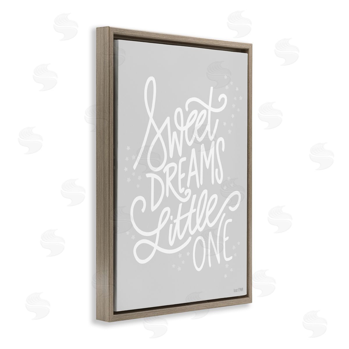 Sweet Dreams Little One Brown Floating Frame Canvas Wall Art, Home Decor by House Fenway