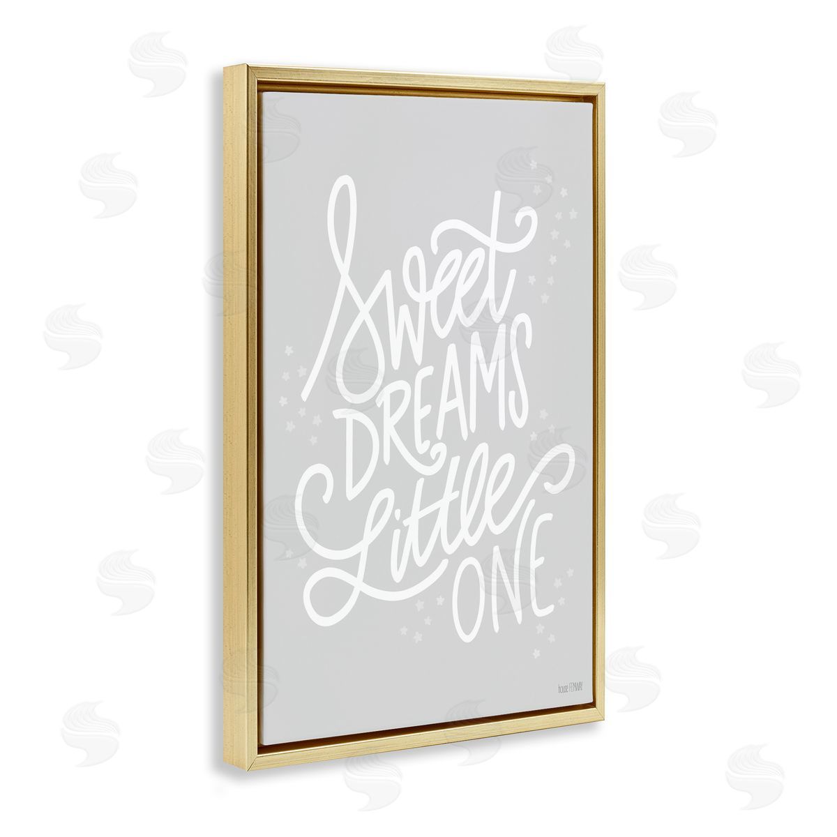 Sweet Dreams Little One Gold Floating Frame Canvas Wall Art, Home Decor by House Fenway