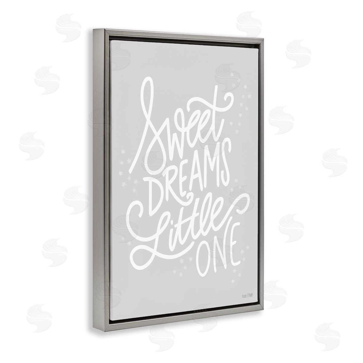 Sweet Dreams Little One Grey Floating Frame Canvas Wall Art, Home Decor by House Fenway