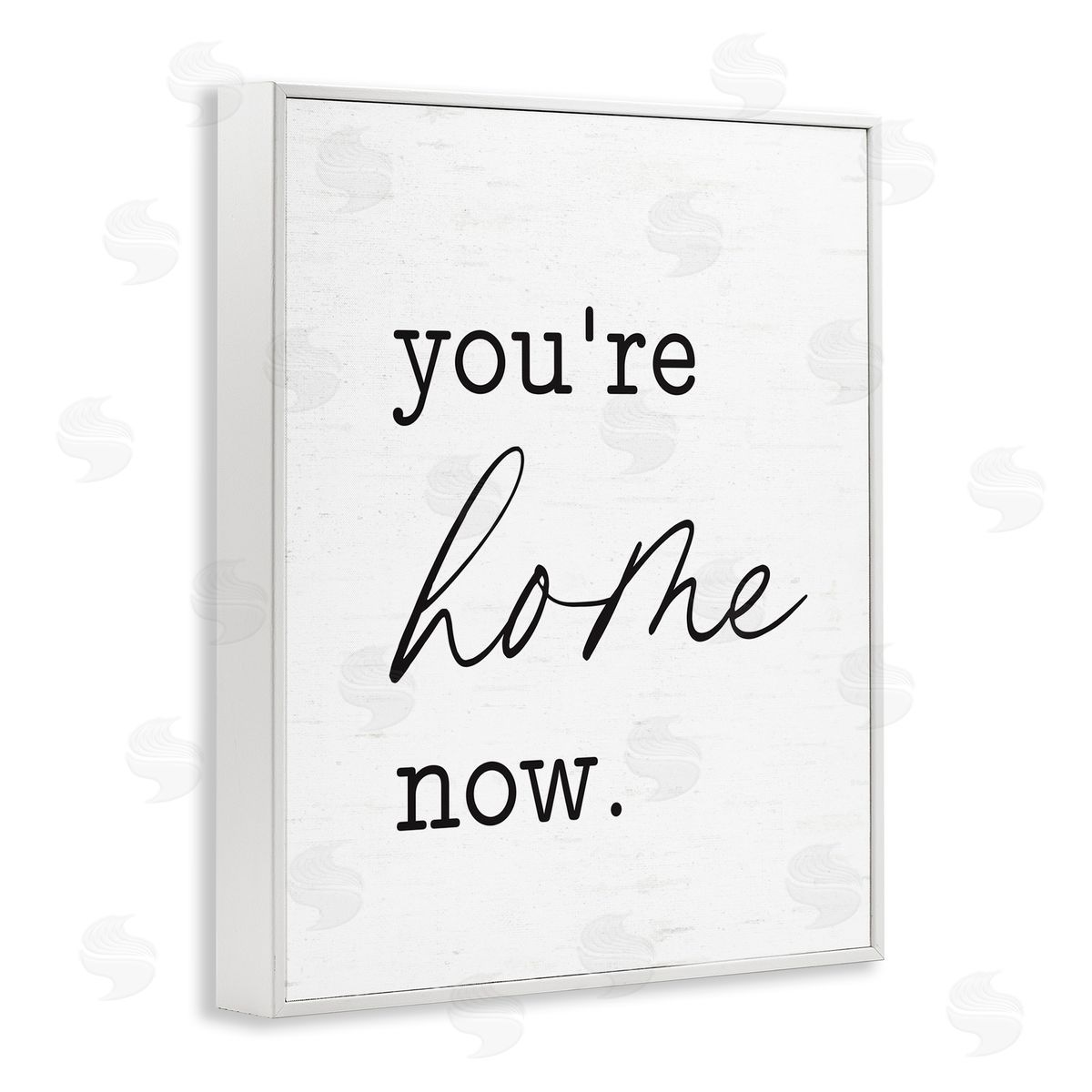 Lettered and Lined You're Home Now White Framed Giclee Wall Art Print