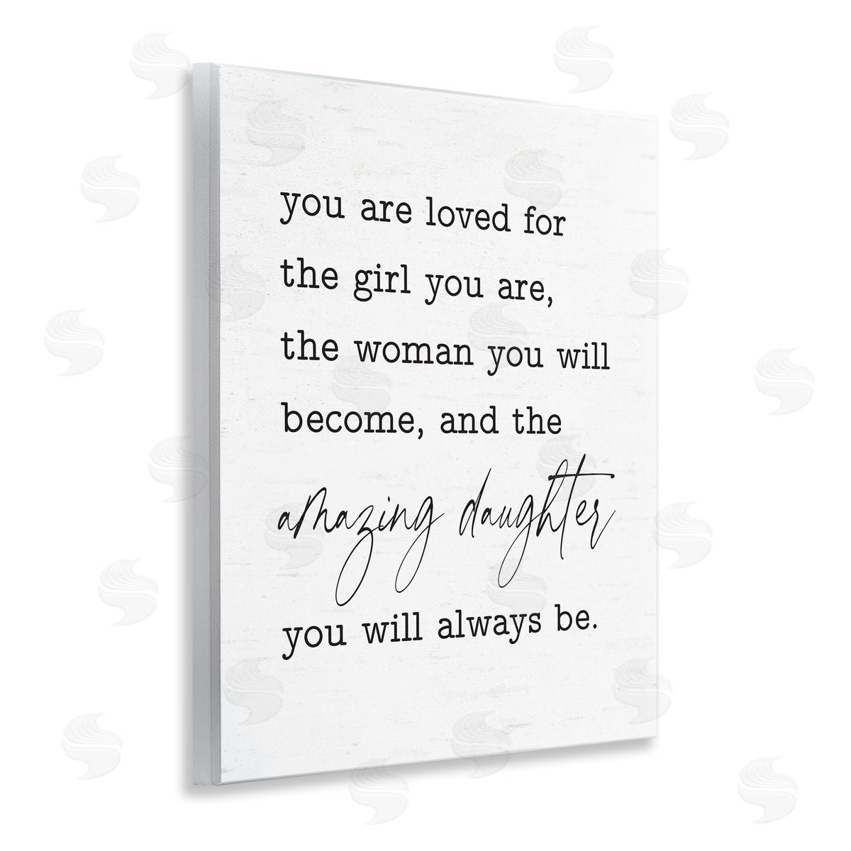 Lettered and Lined Amazing Daughter Sentiment Wooden Wall Plaque Art Print