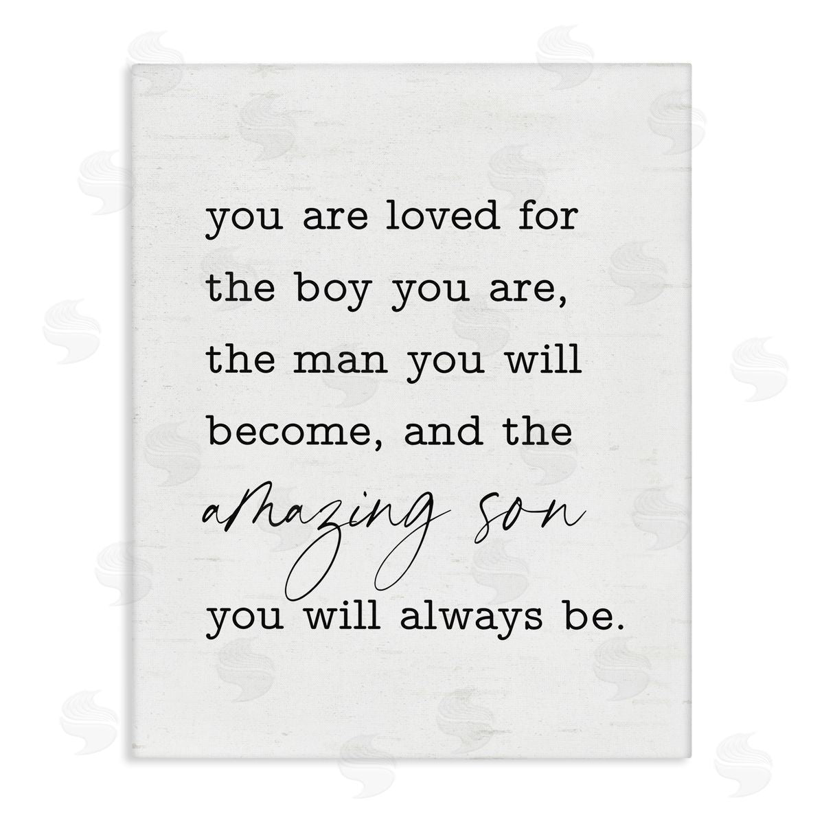 Lettered and Lined Amazing Son Sentiment Canvas Wall Art Print
