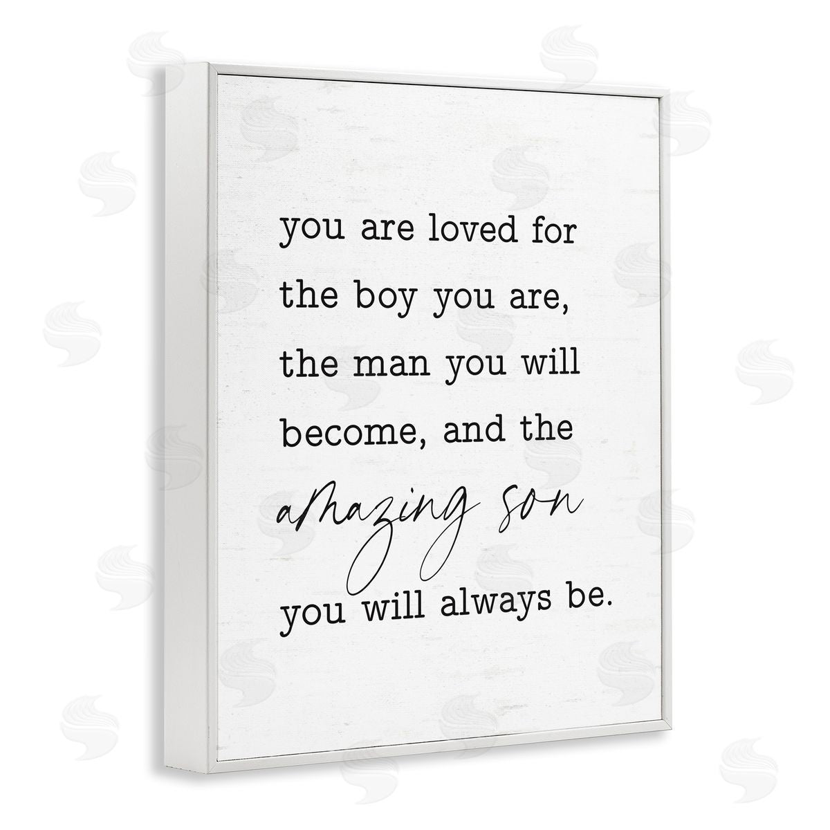 Lettered and Lined Amazing Son Sentiment White Framed Giclee Wall Art Print