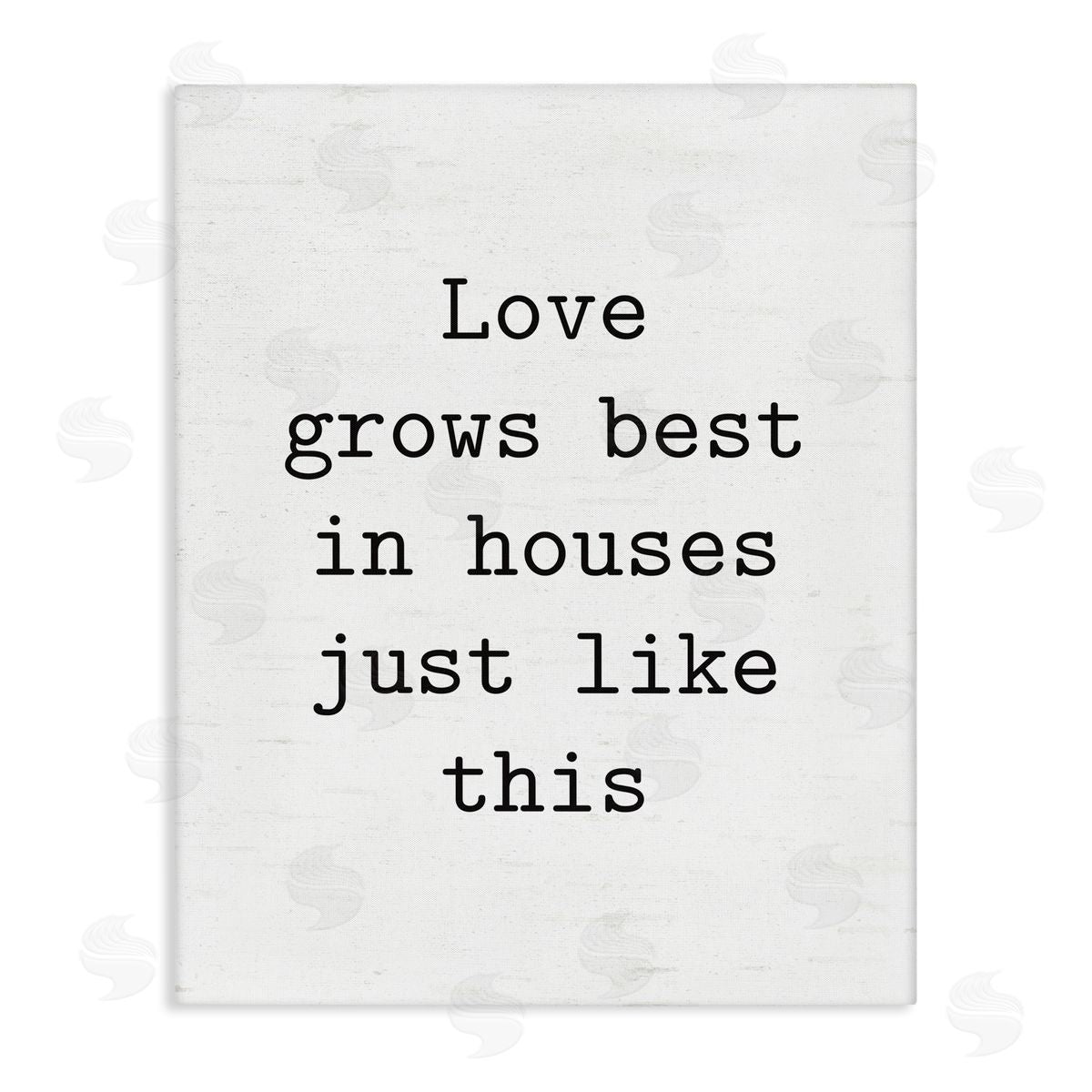 Lettered and Lined Where Love Grows Best Canvas Wall Art Print