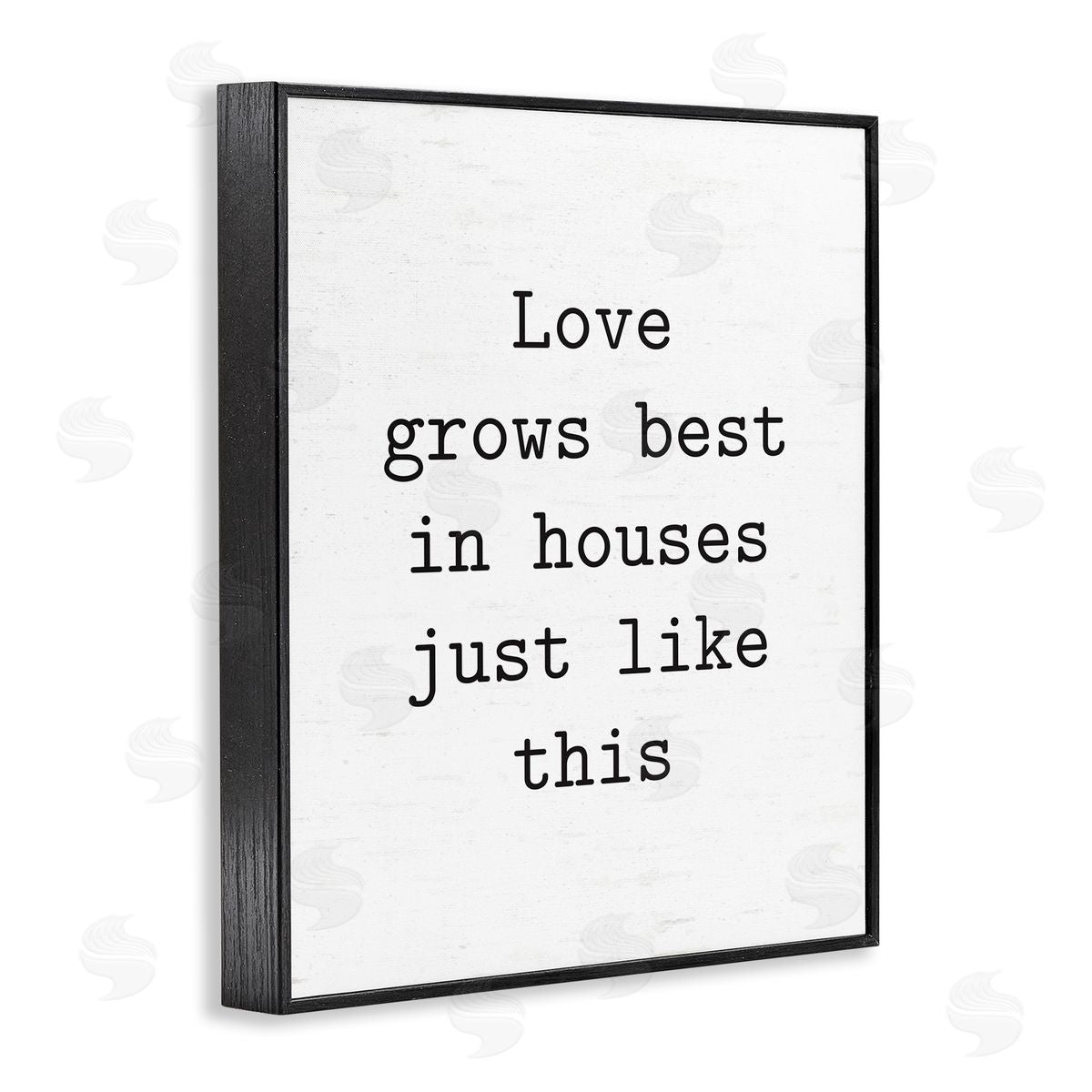 Lettered and Lined Where Love Grows Best Black Framed Giclee Wall Art Print