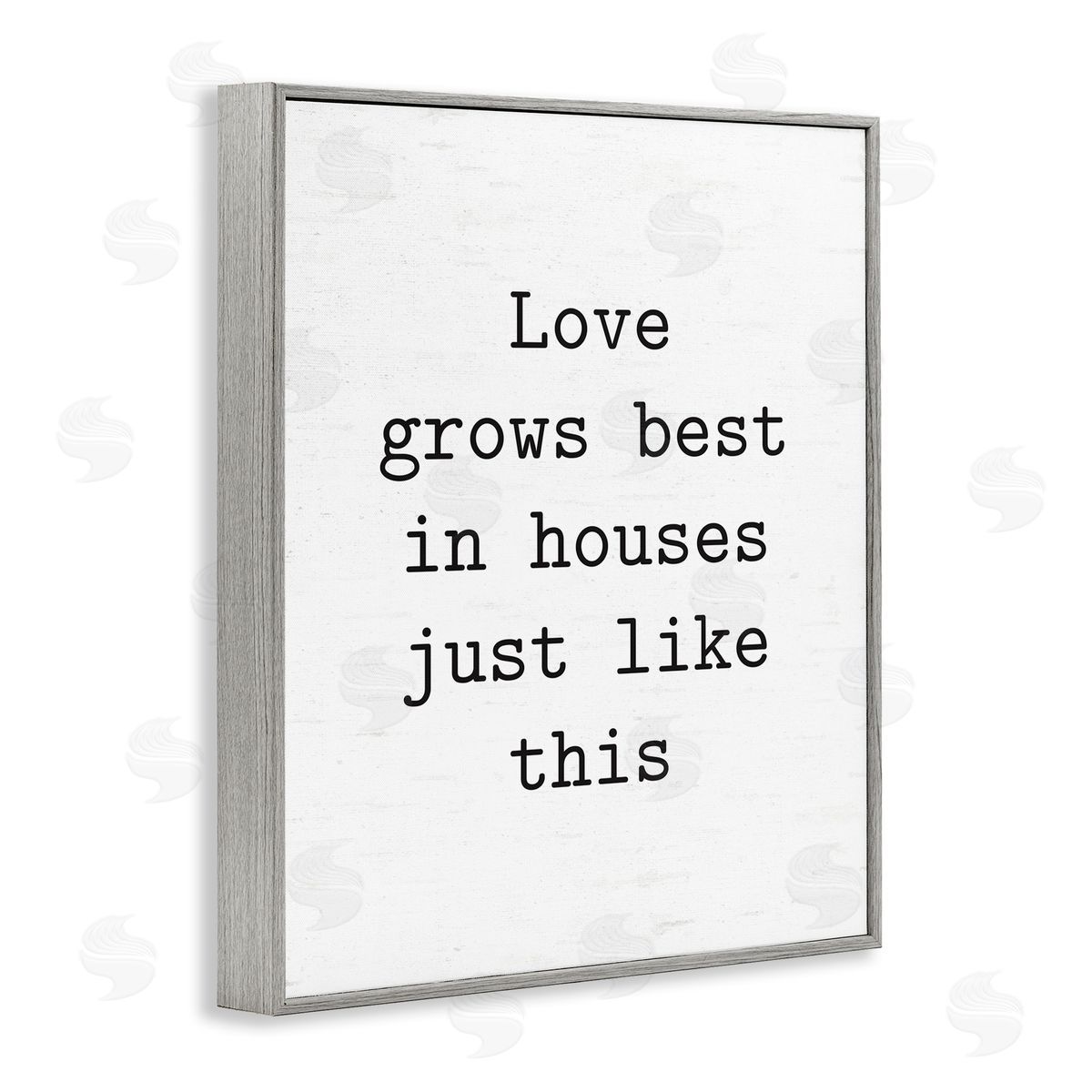 Lettered and Lined Where Love Grows Best Gray Framed Giclee Wall Art Print