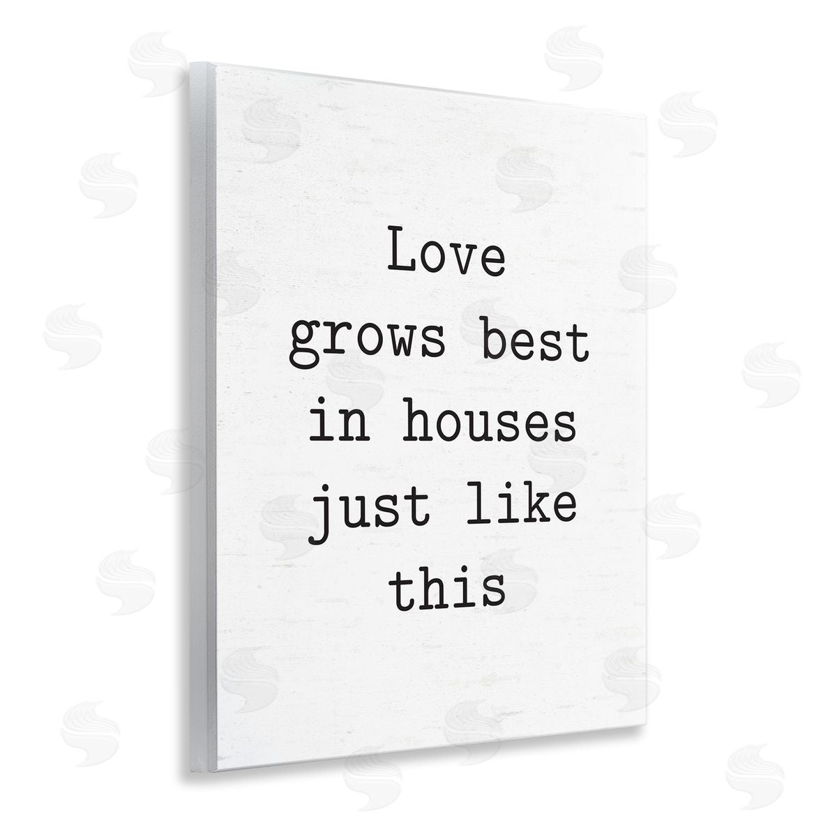 Lettered and Lined Where Love Grows Best Wooden Wall Plaque Art Print