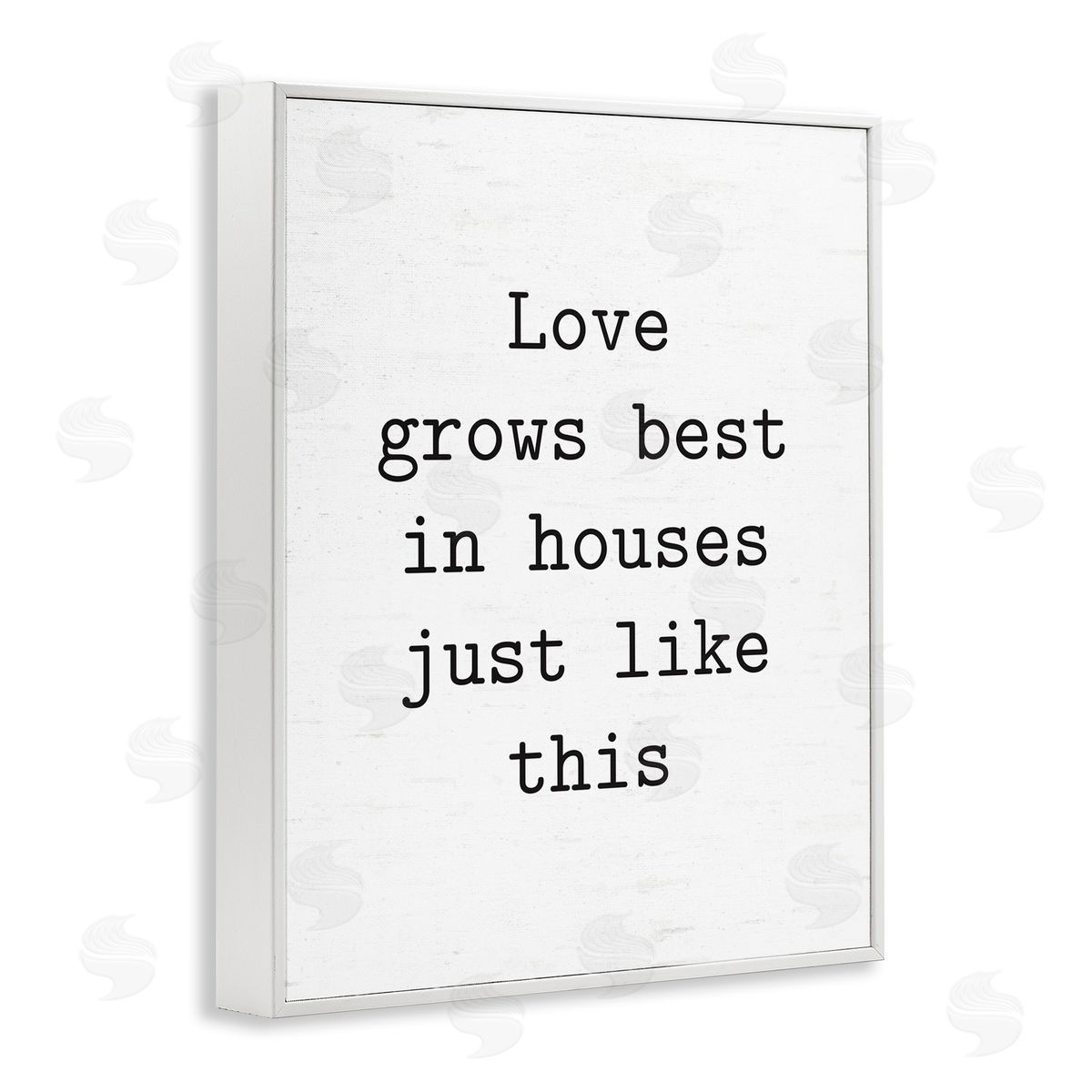 Lettered and Lined Where Love Grows Best White Framed Giclee Wall Art Print