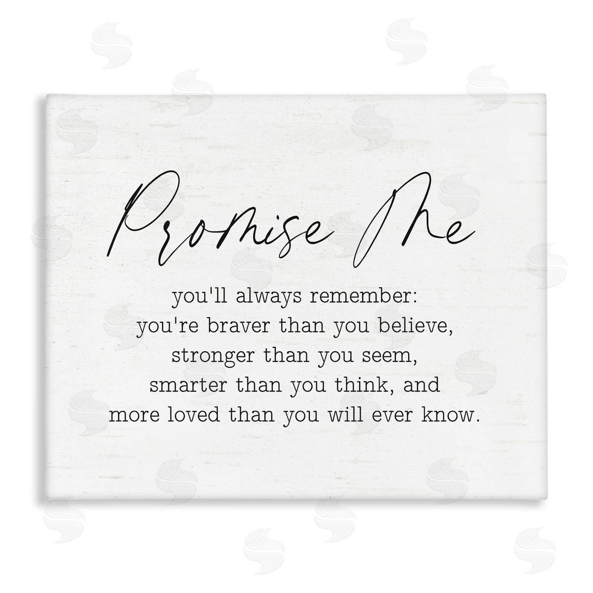 Lettered and Lined Promise Me Sentiment Canvas Wall Art Print