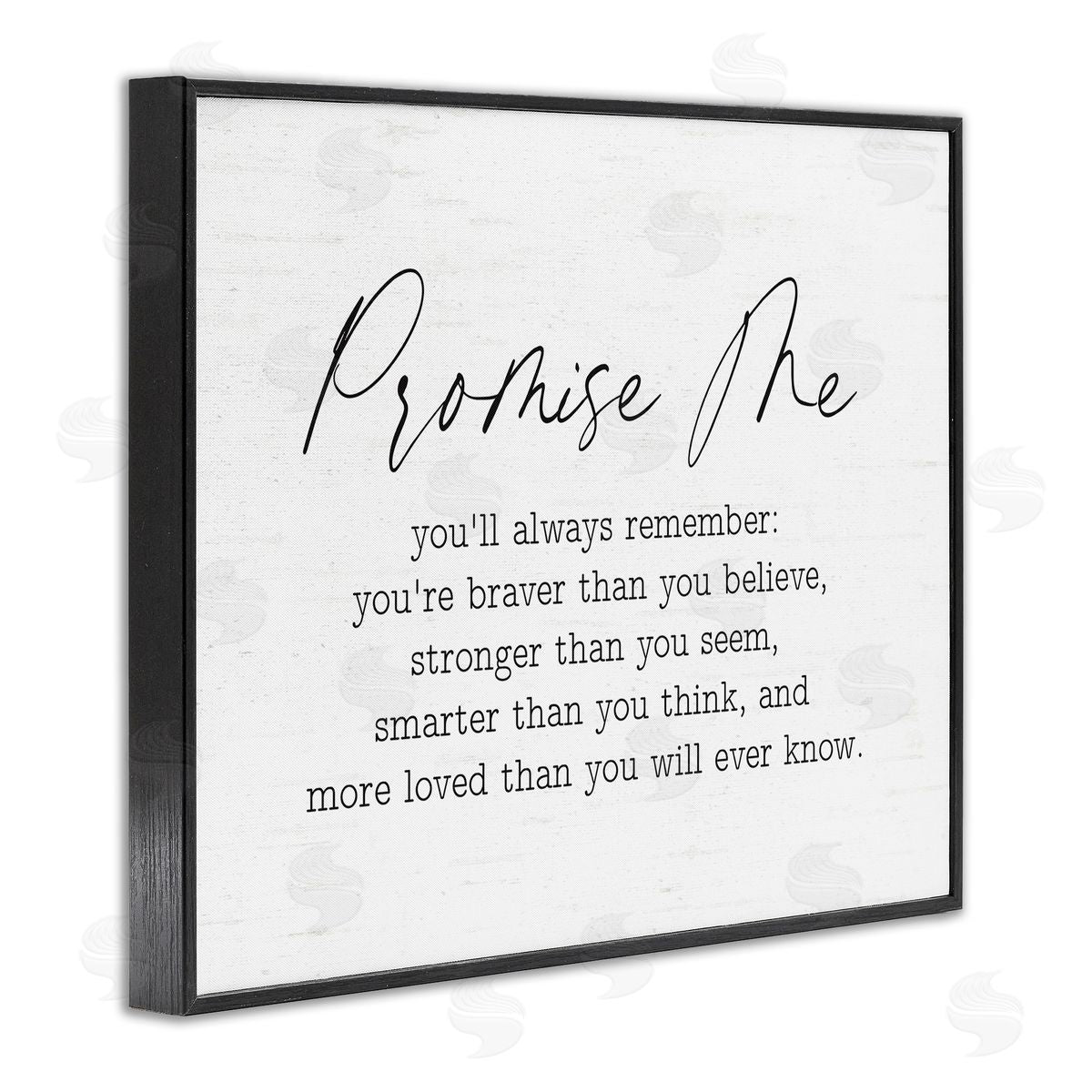 Lettered and Lined Promise Me Sentiment Black Framed Giclee Wall Art Print