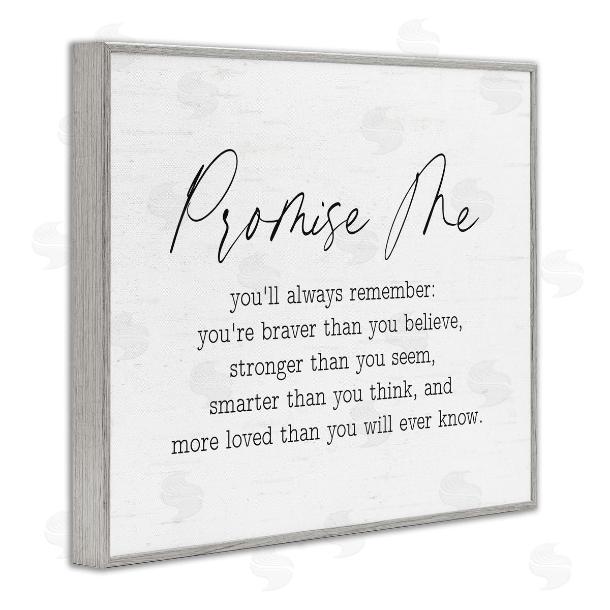 Lettered and Lined Promise Me Sentiment Gray Framed Giclee Wall Art Print