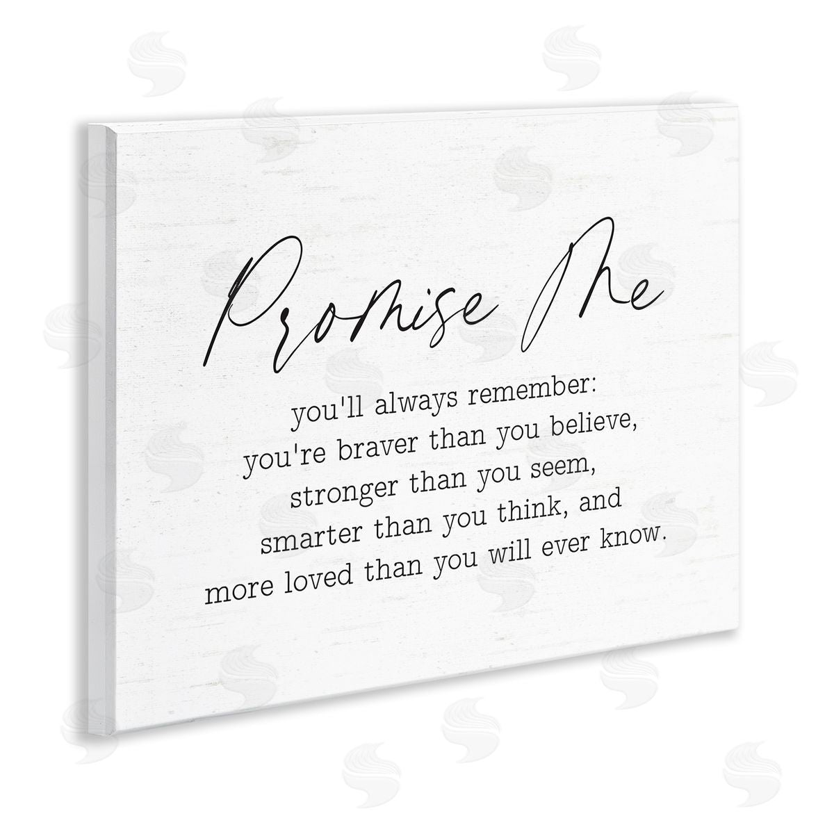 Lettered and Lined Promise Me Sentiment Wooden Wall Plaque Art Print