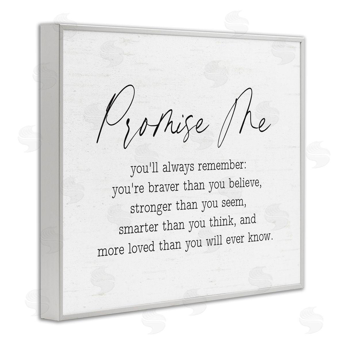 Lettered and Lined Promise Me Sentiment White Framed Giclee Wall Art Print