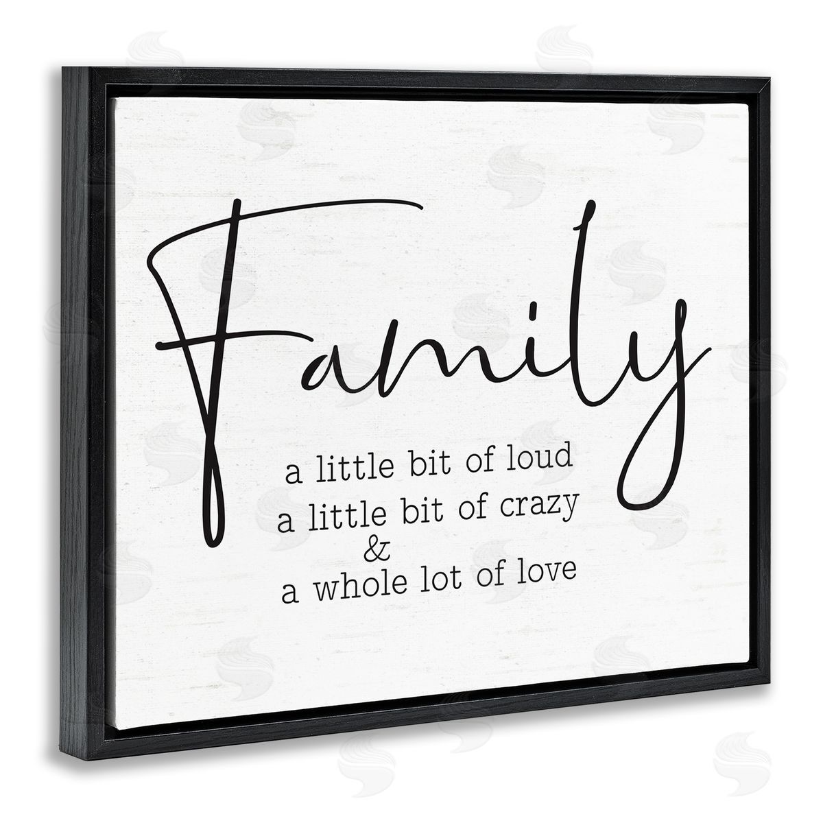 Lettered and Lined Loud Crazy Love Family Black Floating Frame Canvas Wall Art Print
