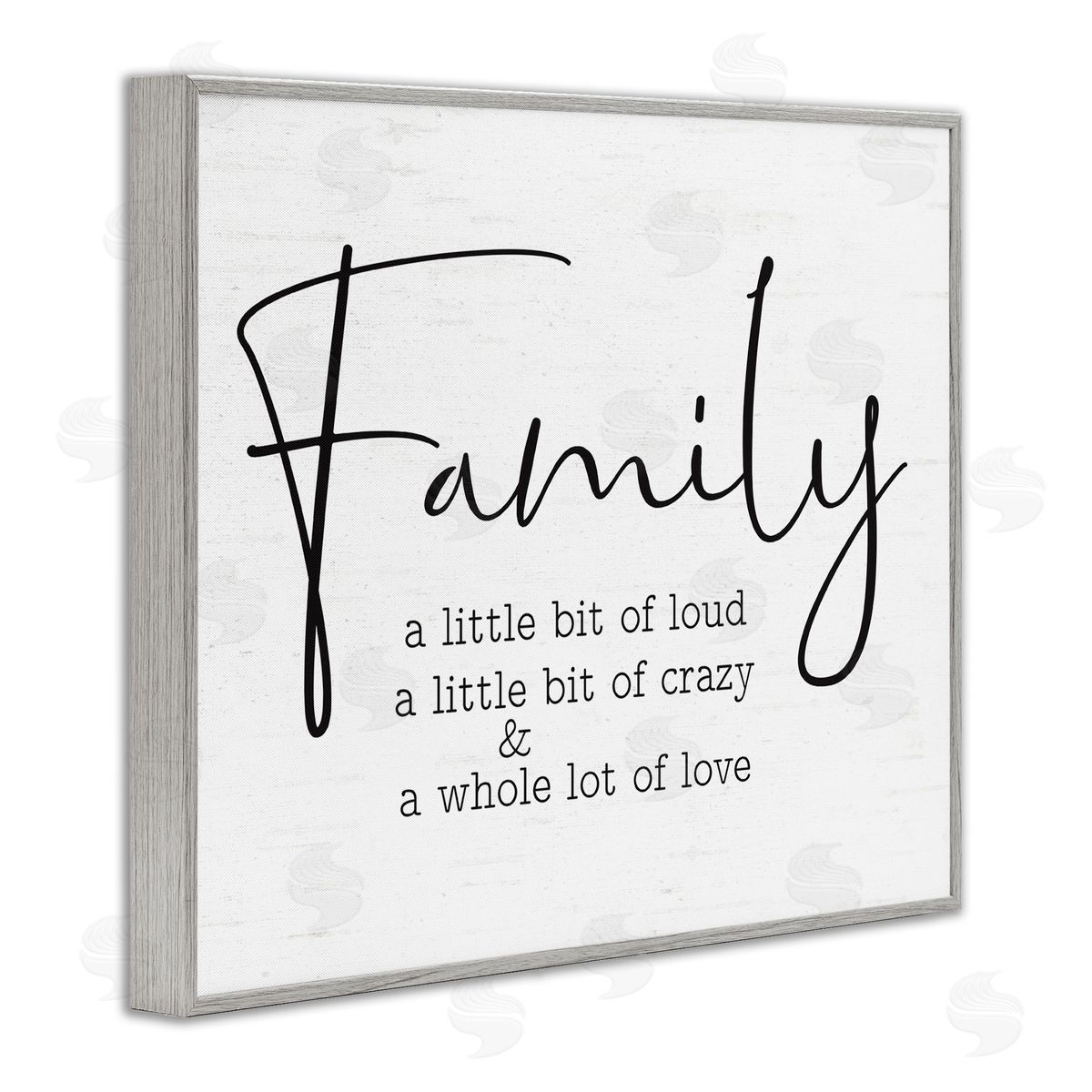 Lettered and Lined Loud Crazy Love Family Gray Framed Giclee Wall Art Print