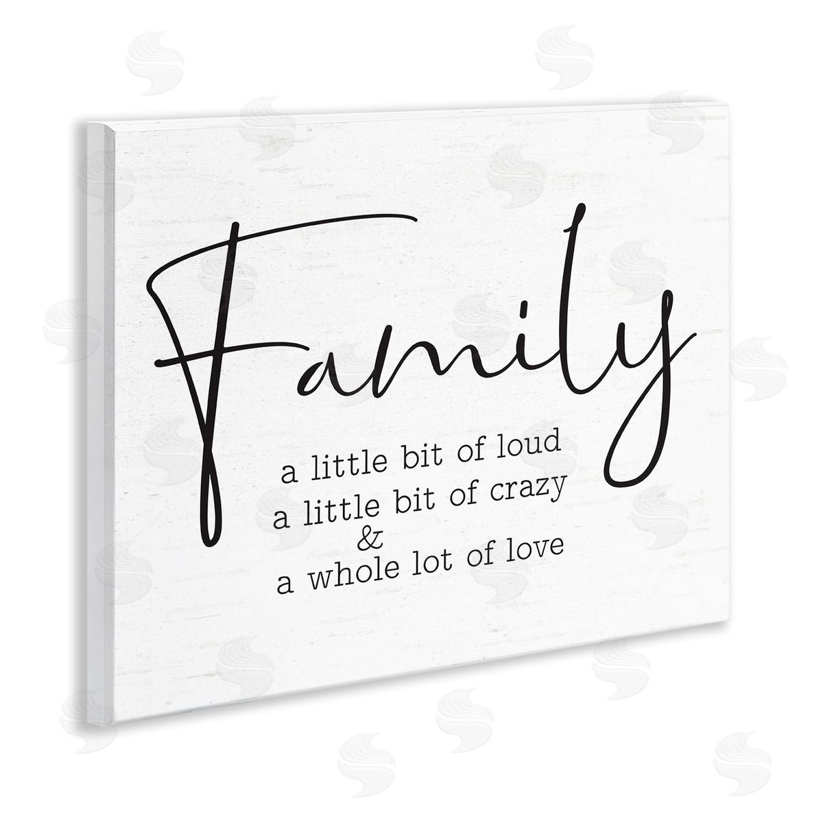 Lettered and Lined Loud Crazy Love Family Wooden Wall Plaque Art Print