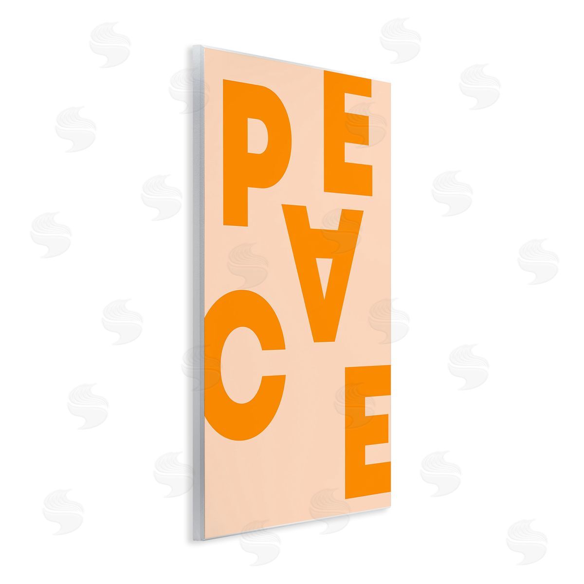 Peace Orange Typography Wood Plaque Wall Art, Home Decor by Incado
