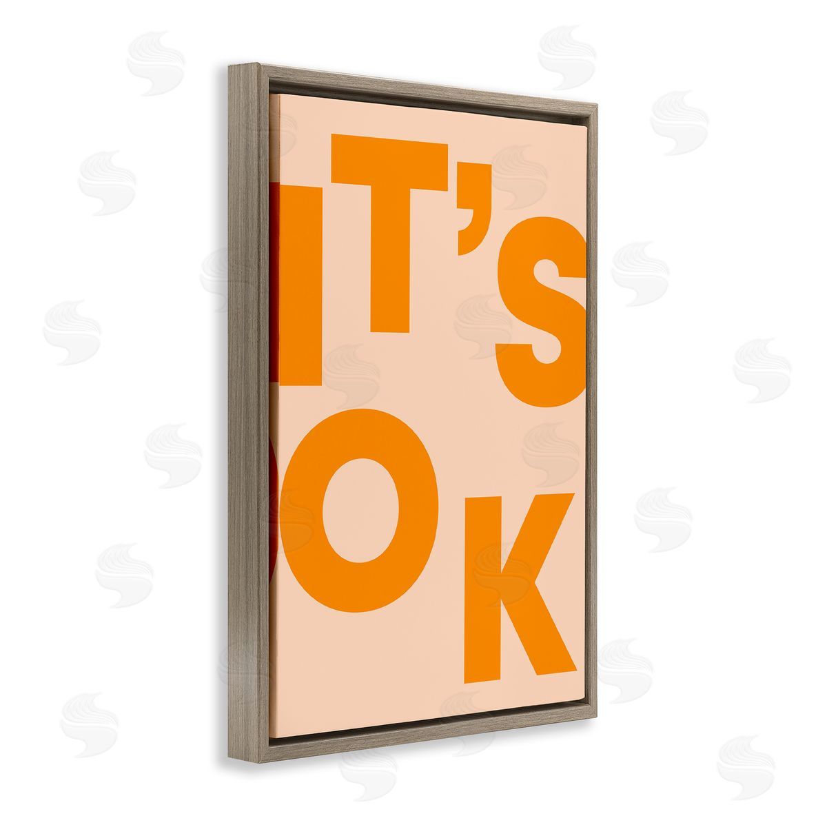 It's OK Typography Brown Floating Frame Canvas Wall Art, Home Decor by Incado