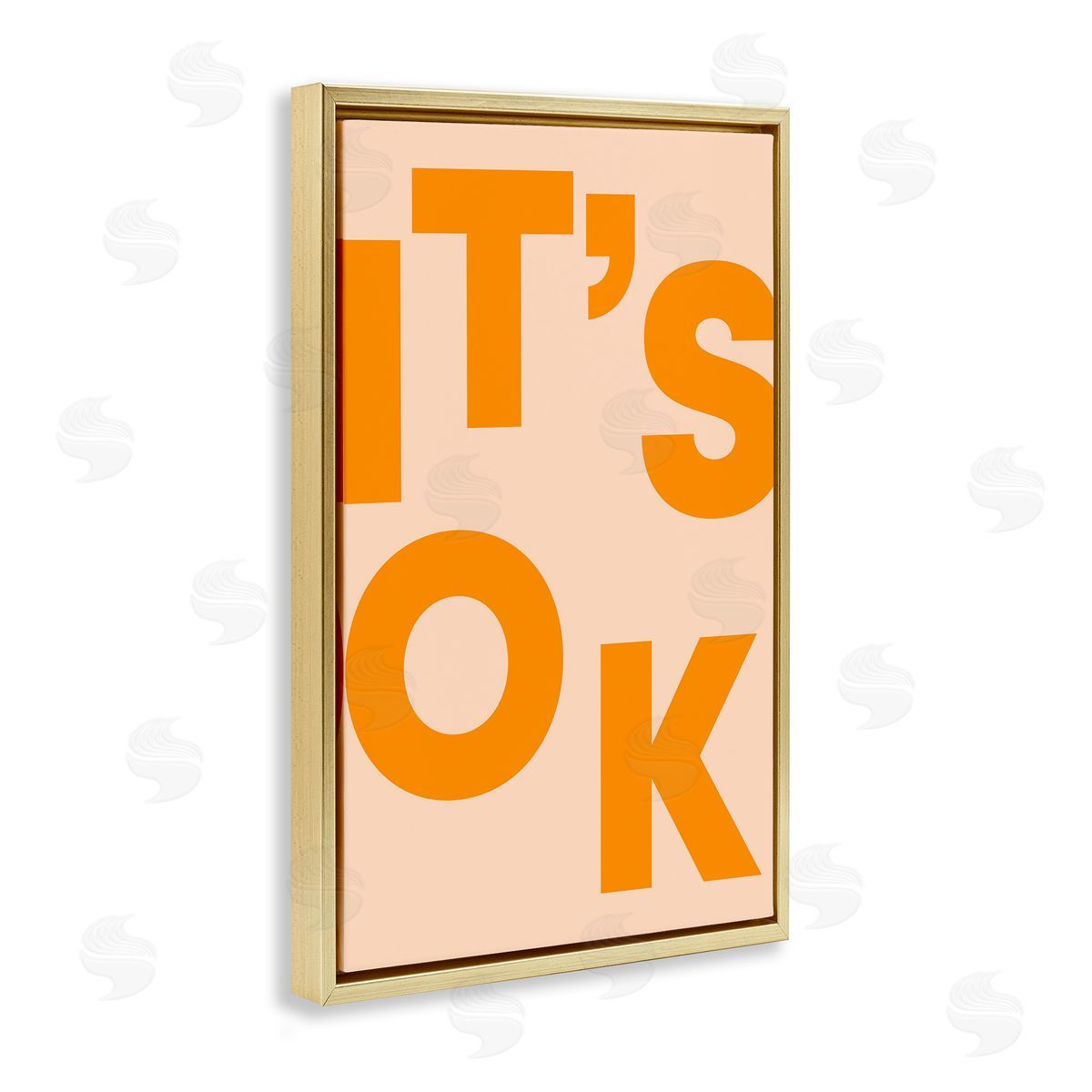 It's OK Typography Gold Floating Frame Canvas Wall Art, Home Decor by Incado