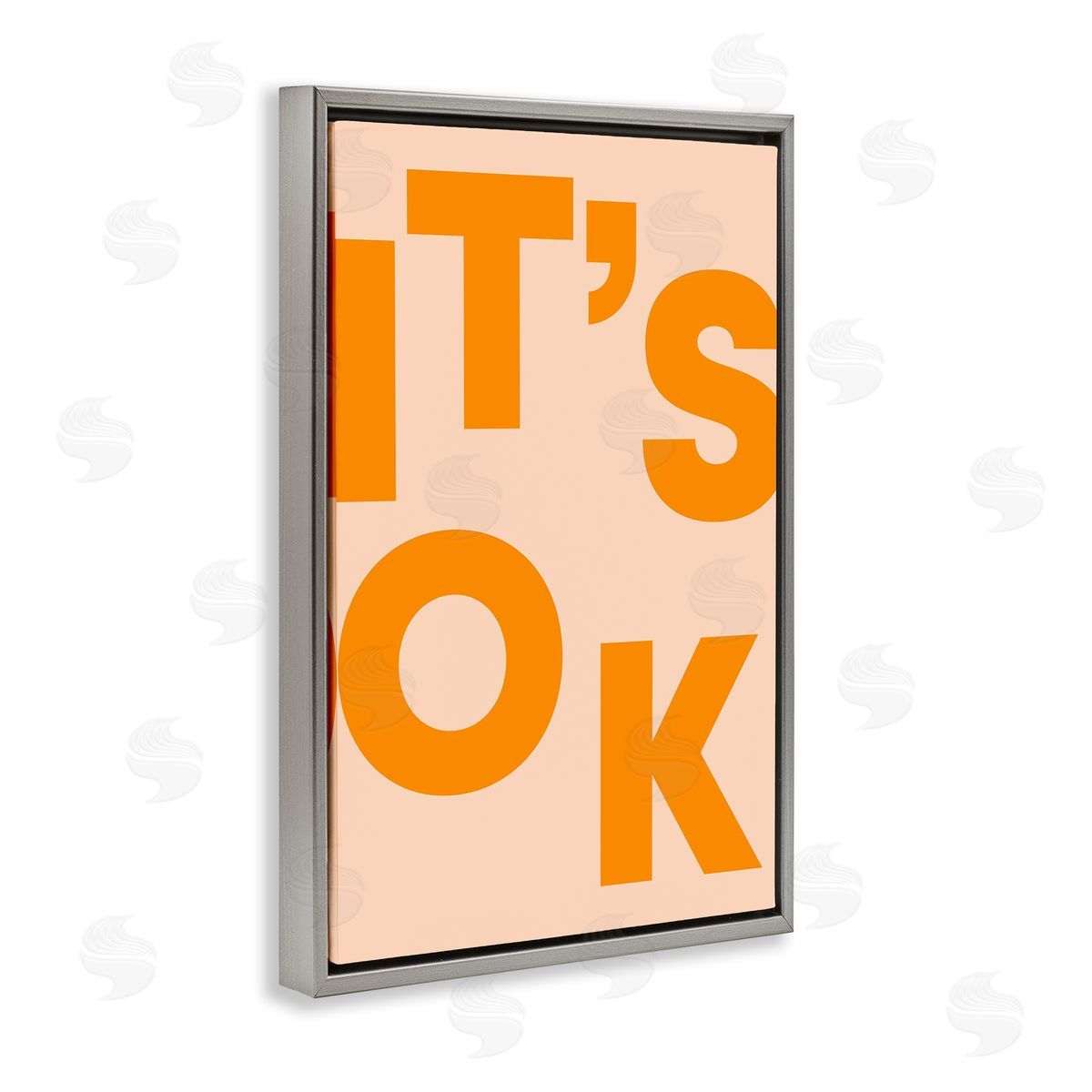 It's OK Typography Grey Floating Frame Canvas Wall Art, Home Decor by Incado