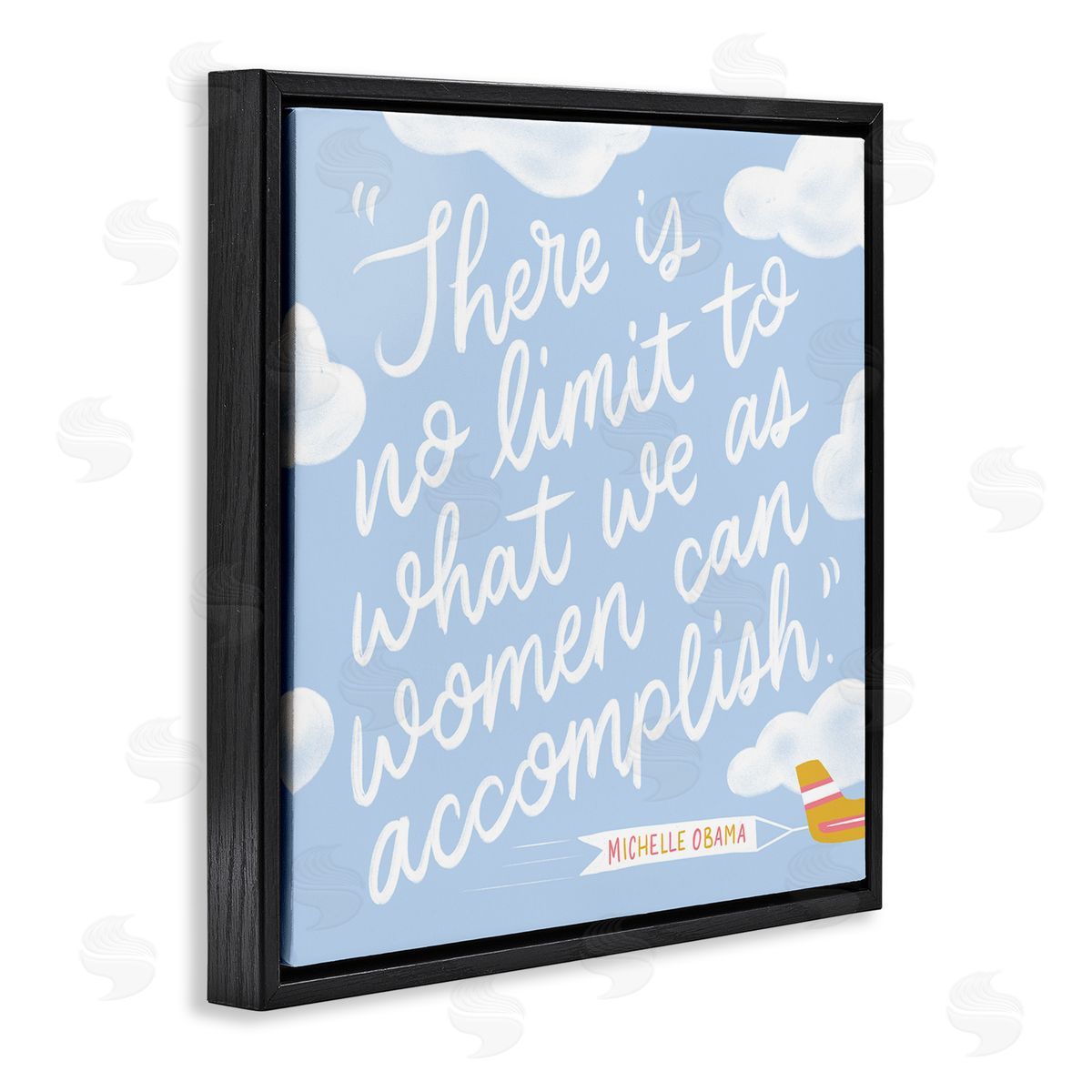 Joylark Studio Women Accomplishment Quote Black Floating Frame Canvas Wall Art Print