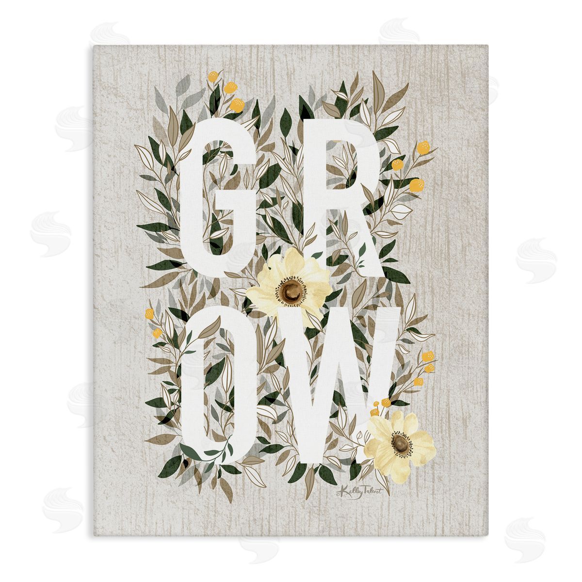 Kelley Talent Grow with Cottage Blooms Canvas Wall Art Print