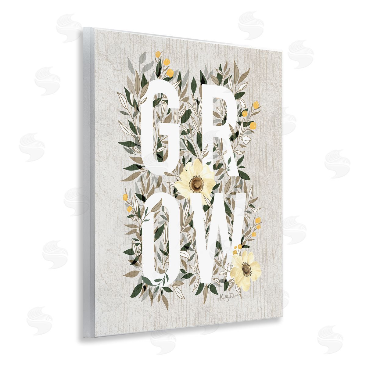 Kelley Talent Grow with Cottage Blooms Wooden Wall Plaque Art Print