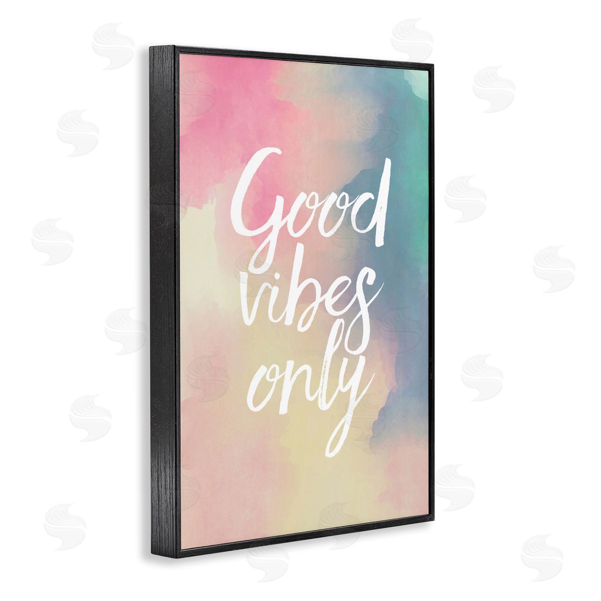 Good Vibes Only Ombre Black Frame Print Wall Art, Home Decor by Louise Carey