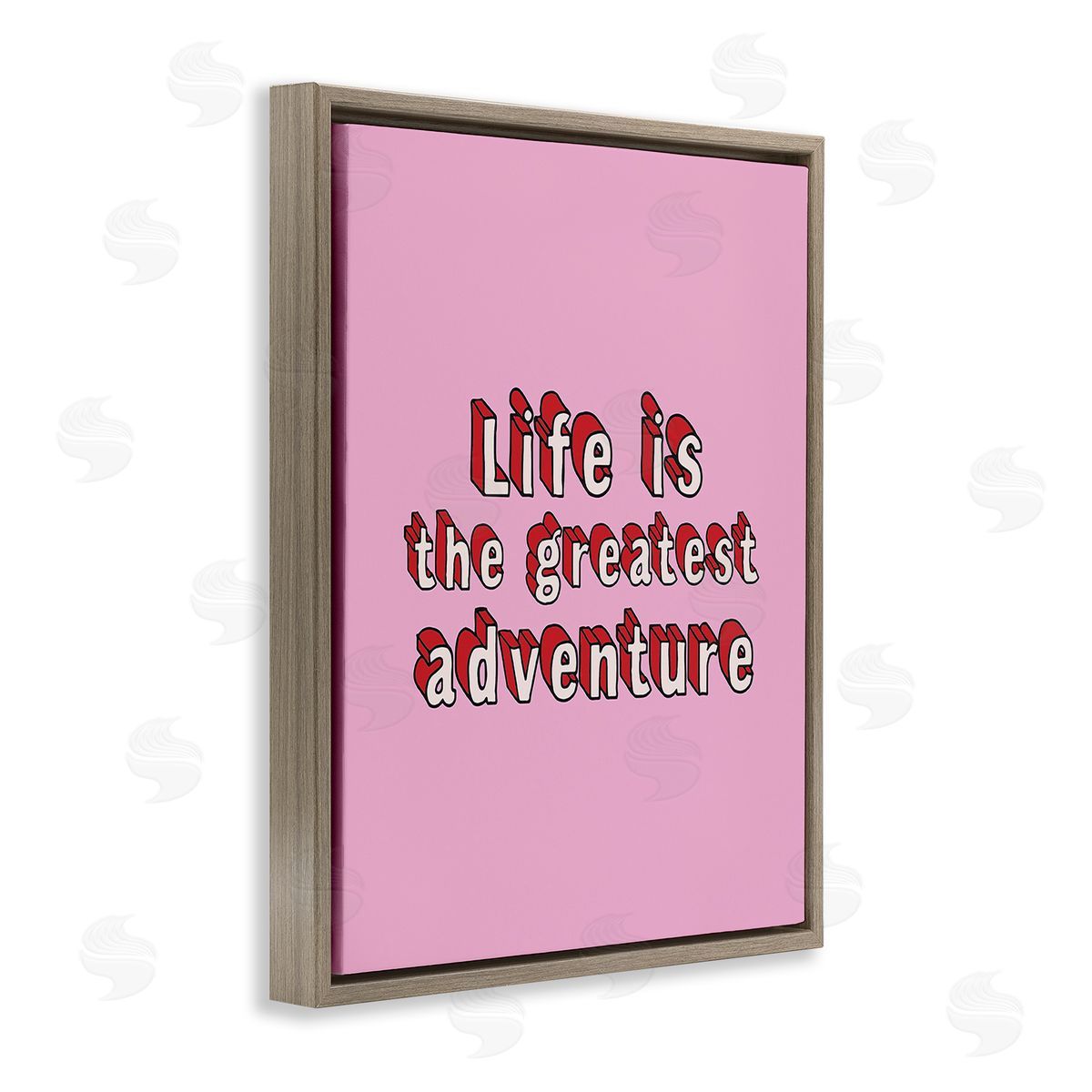 Louise Carey Greatest Adventure on Pink Brown Floating Frame Canvas Wall Art Print