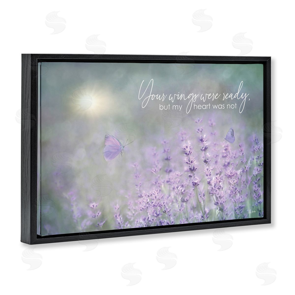 Lori Deiter Floral Grief Quote Black Floating Frame Canvas Wall Art Print