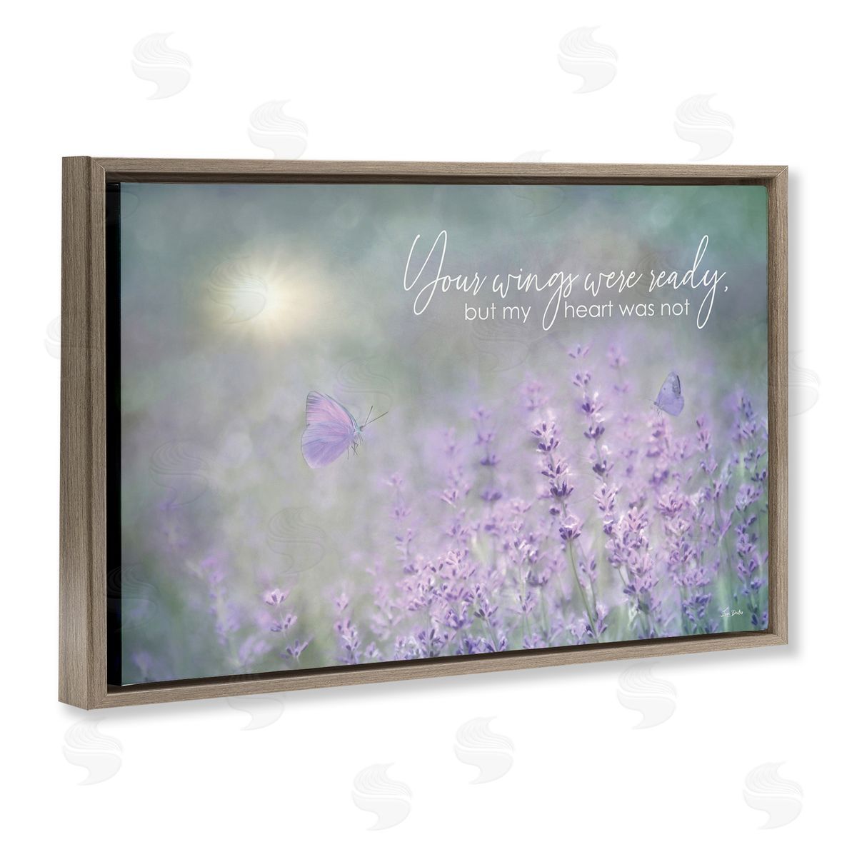 Lori Deiter Floral Grief Quote Brown Floating Frame Canvas Wall Art Print