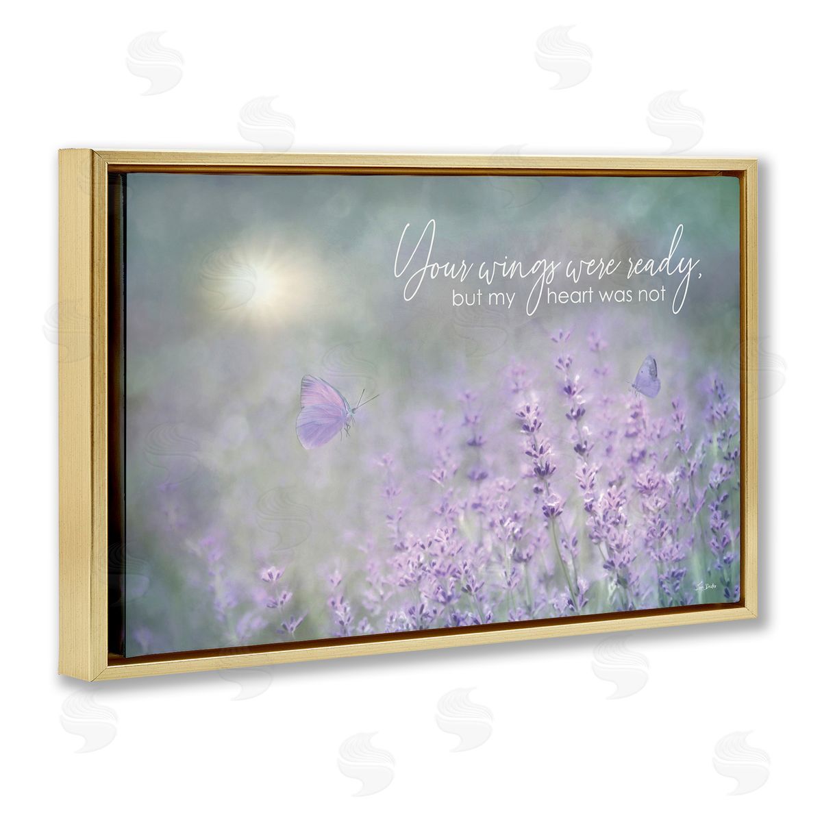 Lori Deiter Floral Grief Quote Gold Floating Frame Canvas Wall Art Print