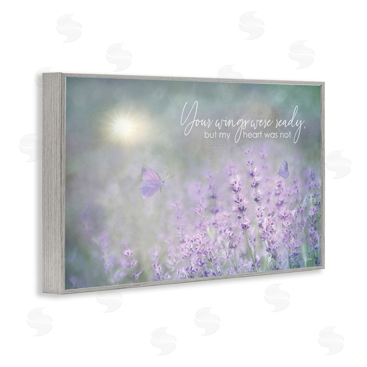 Lori Deiter Floral Grief Quote Gray Framed Giclee Wall Art Print