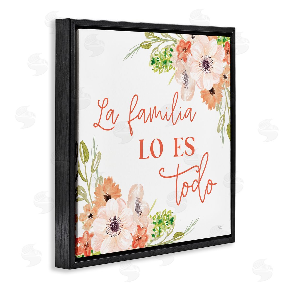 Lux + Me Designs Spanish Family Is Everything Black Floating Frame Canvas Wall Art Print
