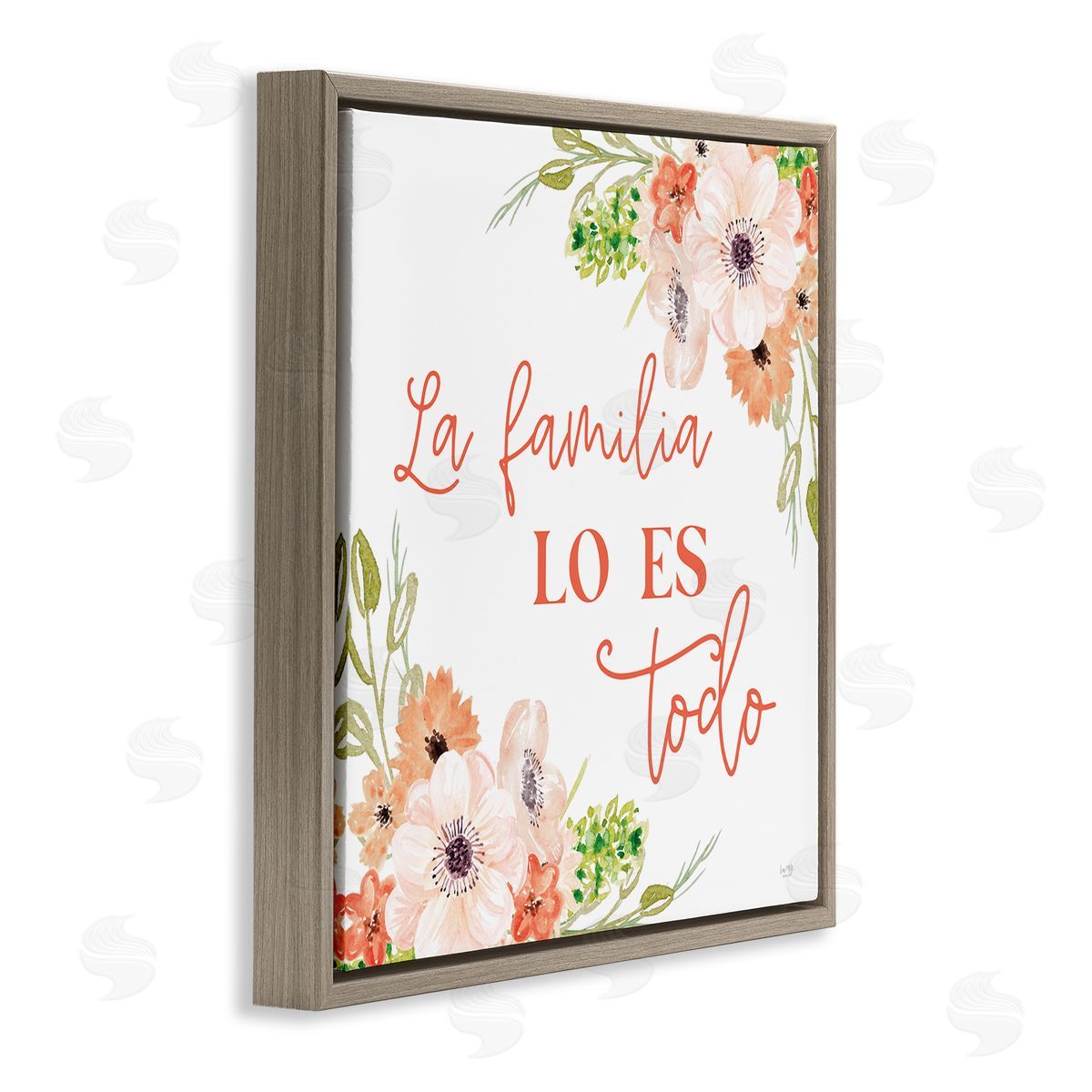 Lux + Me Designs Spanish Family Is Everything Brown Floating Frame Canvas Wall Art Print