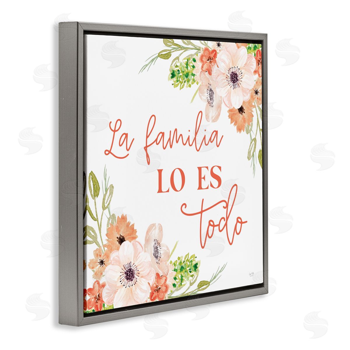 Lux + Me Designs Spanish Family Is Everything Gray Floating Frame Canvas Wall Art Print