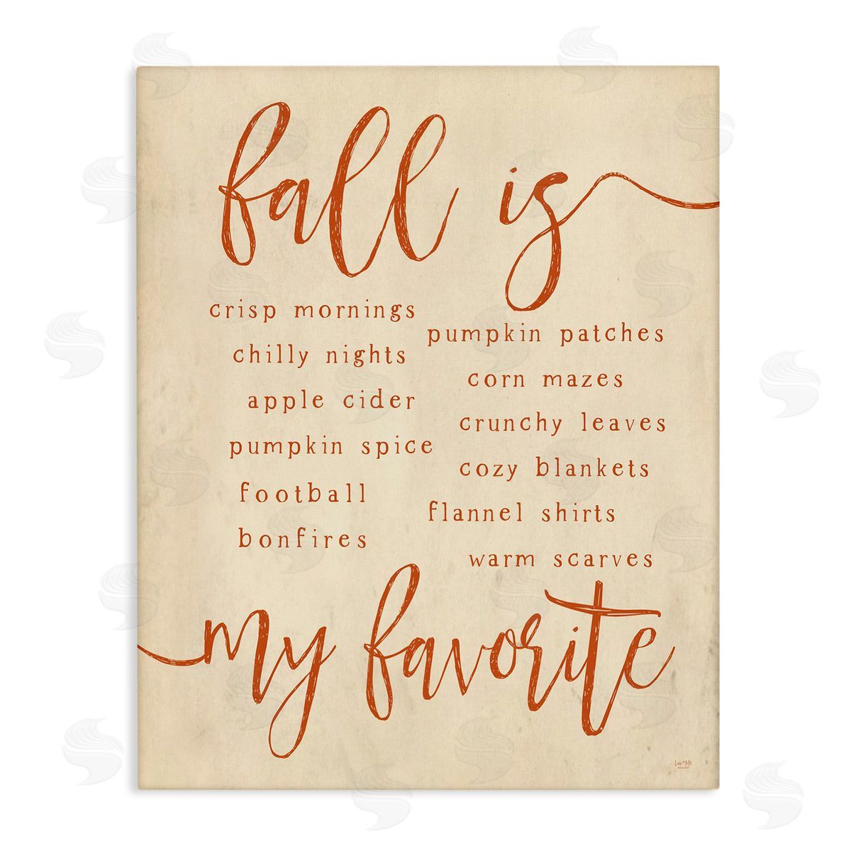 Lux + Me Designs Favorite Fall Activities Canvas Wall Art Print