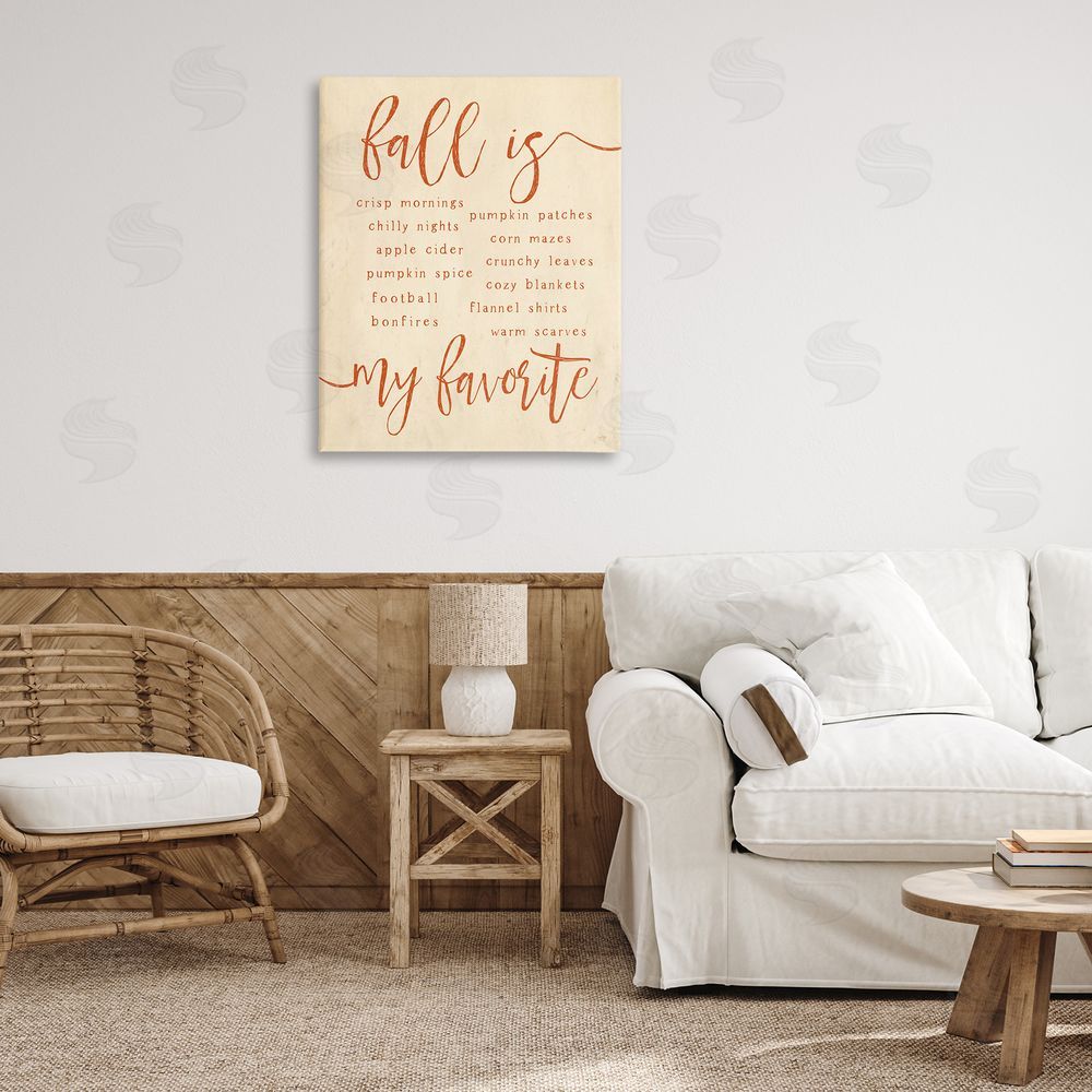 Lux + Me Designs Favorite Fall Activities Canvas Wall Art Print in Room