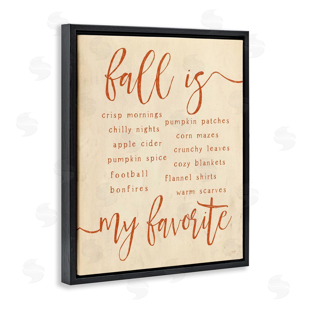 Lux + Me Designs Favorite Fall Activities Black Floating Frame Canvas Wall Art Print