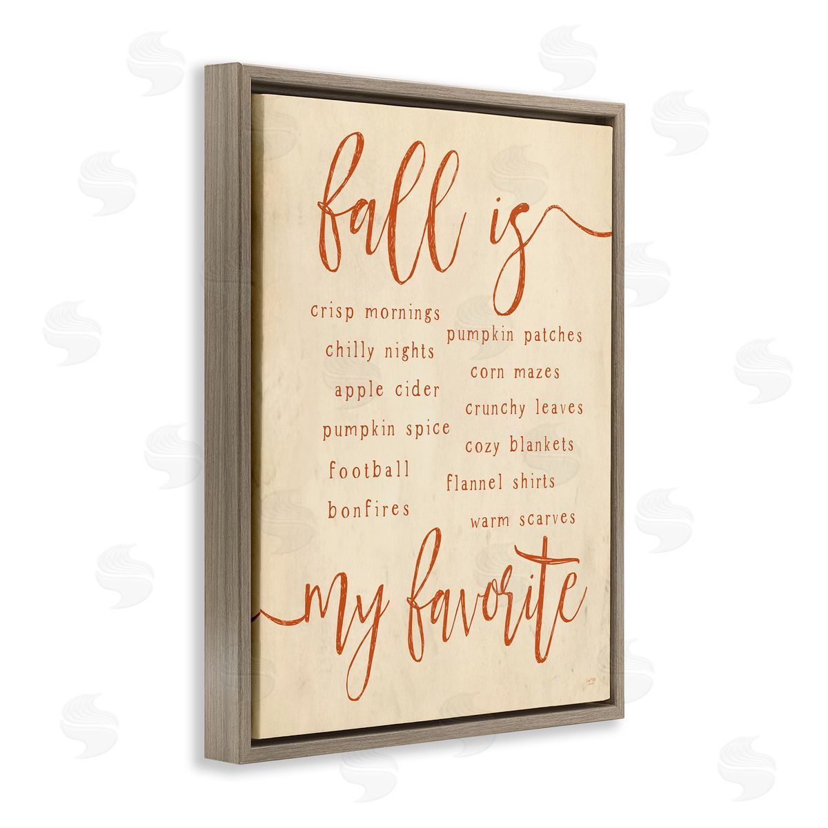 Lux + Me Designs Favorite Fall Activities Brown Floating Frame Canvas Wall Art Print