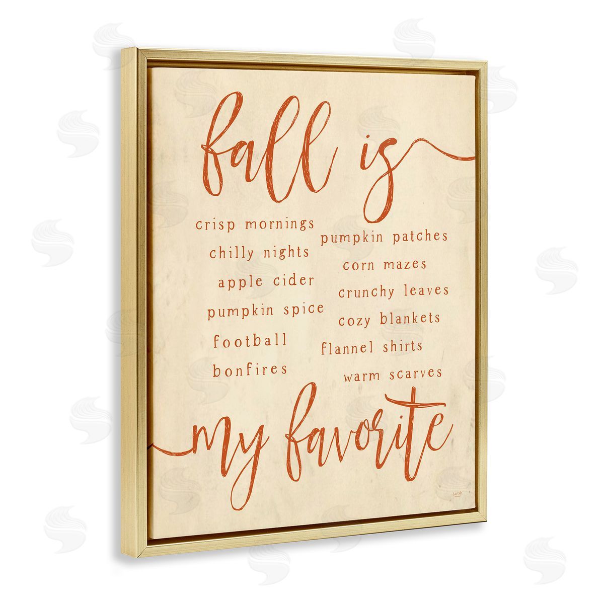 Lux + Me Designs Favorite Fall Activities Gold Floating Frame Canvas Wall Art Print