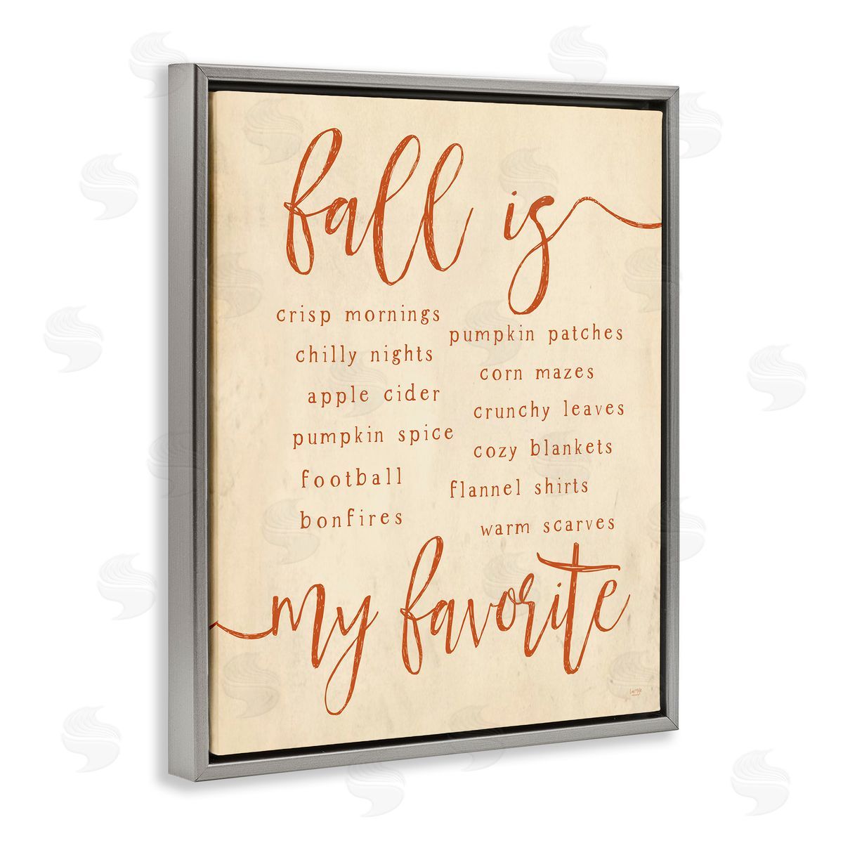 Lux + Me Designs Favorite Fall Activities Gray Floating Frame Canvas Wall Art Print