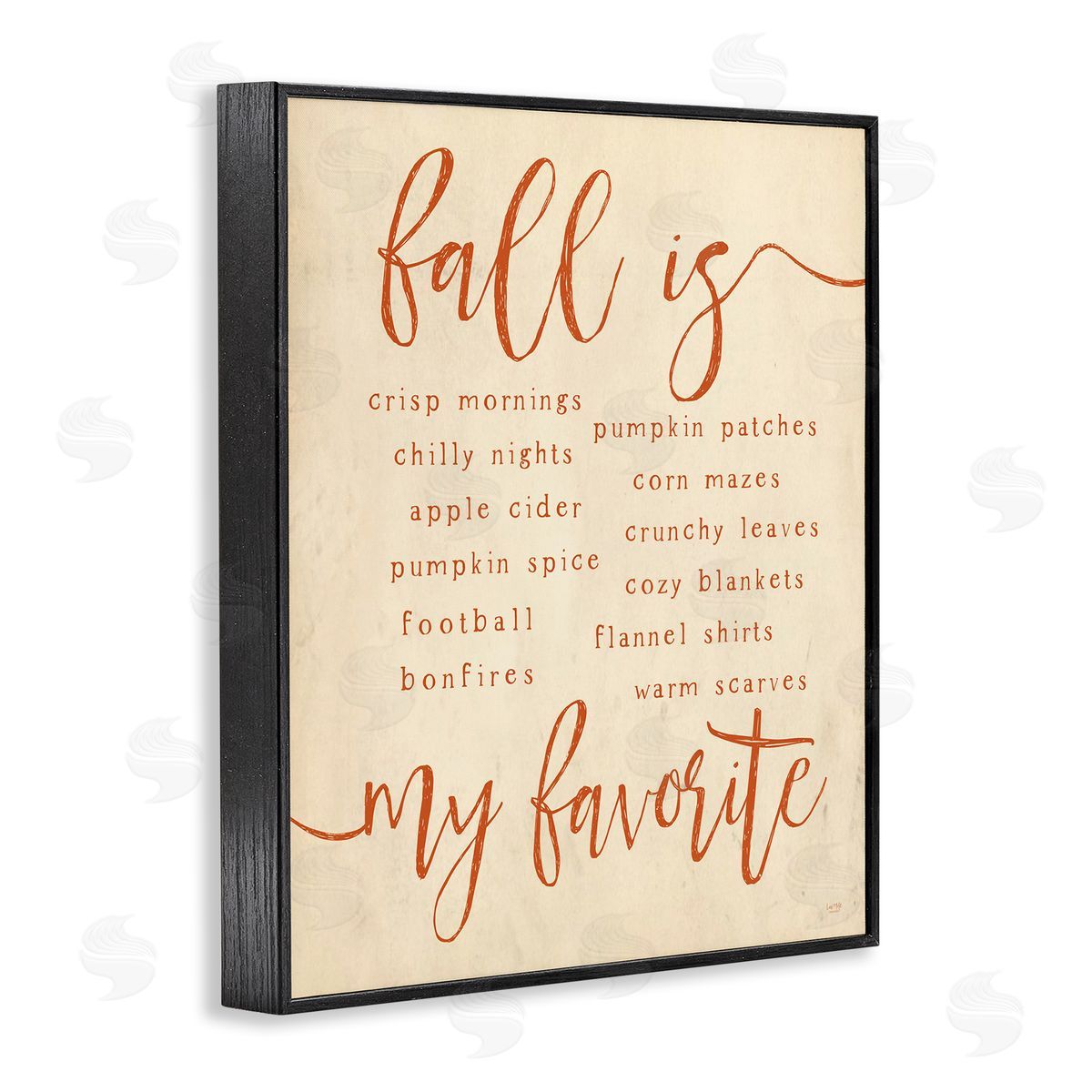 Lux + Me Designs Favorite Fall Activities Black Framed Giclee Wall Art Print