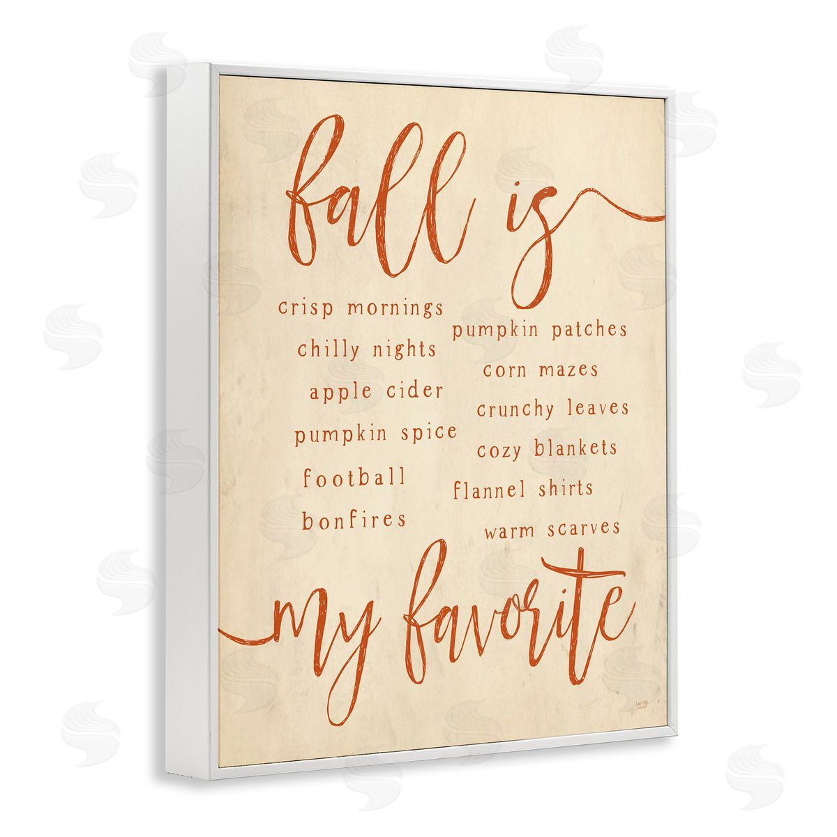 Lux + Me Designs Favorite Fall Activities White Framed Giclee Wall Art Print