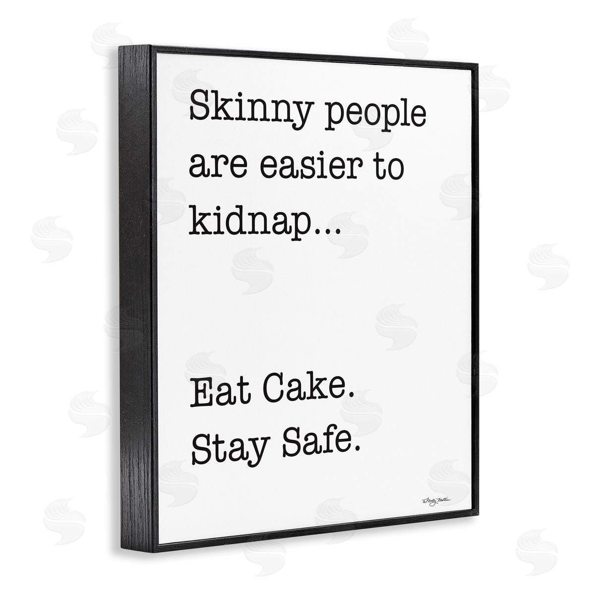 Eat Cake Stay Safe Black Frame Print Wall Art, Home Decor by Molly Matin